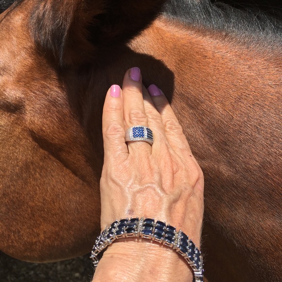 ✨SALE✨Le Vian Sapphire Diamond Ring approx size 7 - Picture 7 of 8